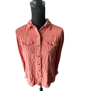 Western Chic Ariat Women’s R.E.A.L. Jurlington Coral Snap Shirt M